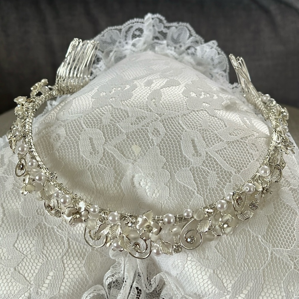 Bridal Crystal and Pearl Tiara